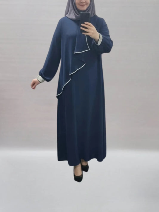 460 -  Elegantes Maxikleid aus Kreppstoff – auch in Übergrößen erhältlich dunkelblau
