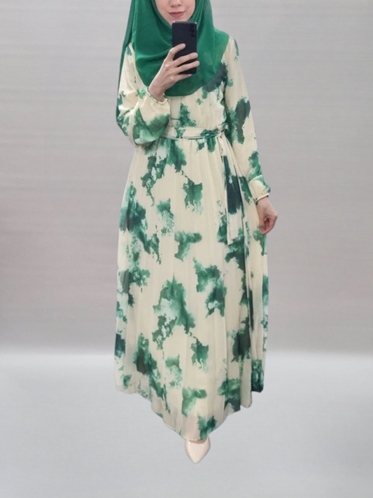 667- Chiffonkleid Ambre Bloom grün