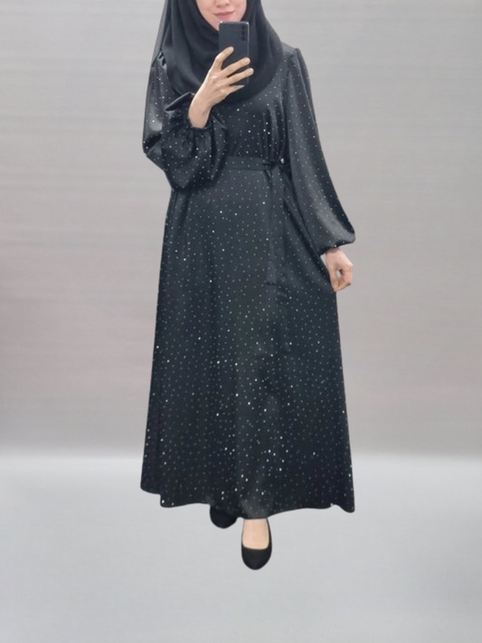 656- Kleid mit Strassteinen schwarz