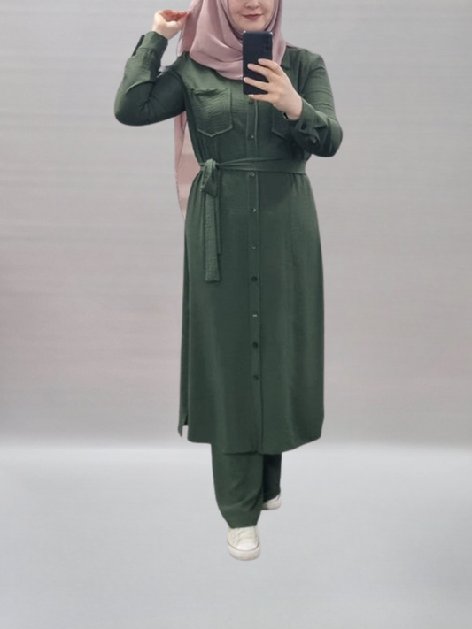 440- long Zweiteiler Khaki