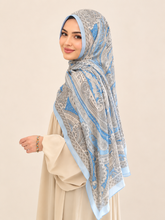 Pashmina Hijab blau