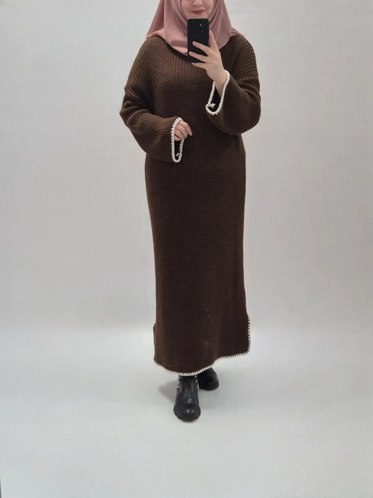 Yasira Streickkleid braun
