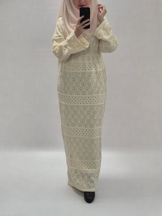 Nayla Spitzenkleid - altweiß