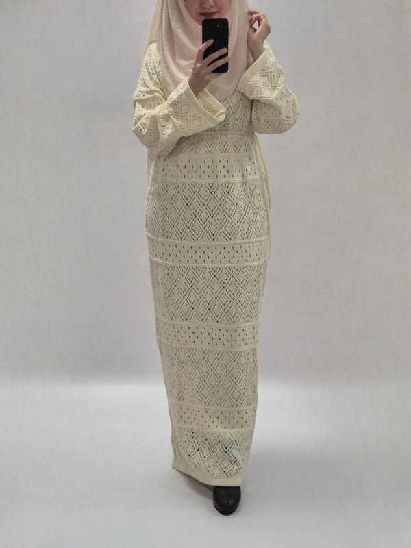 Nayla Spitzenkleid - altweiß