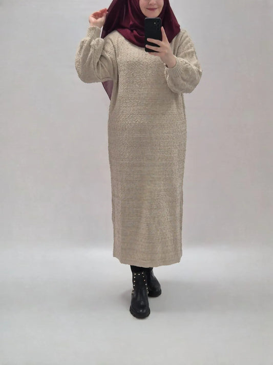 Nurra Strickkleid beige