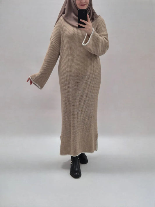 Yasira Strickkleid beige