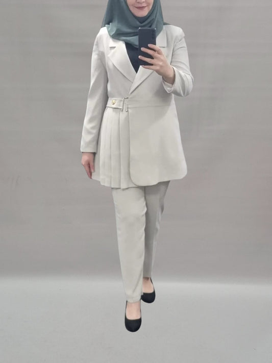 Blazer Set mit Plissedetail