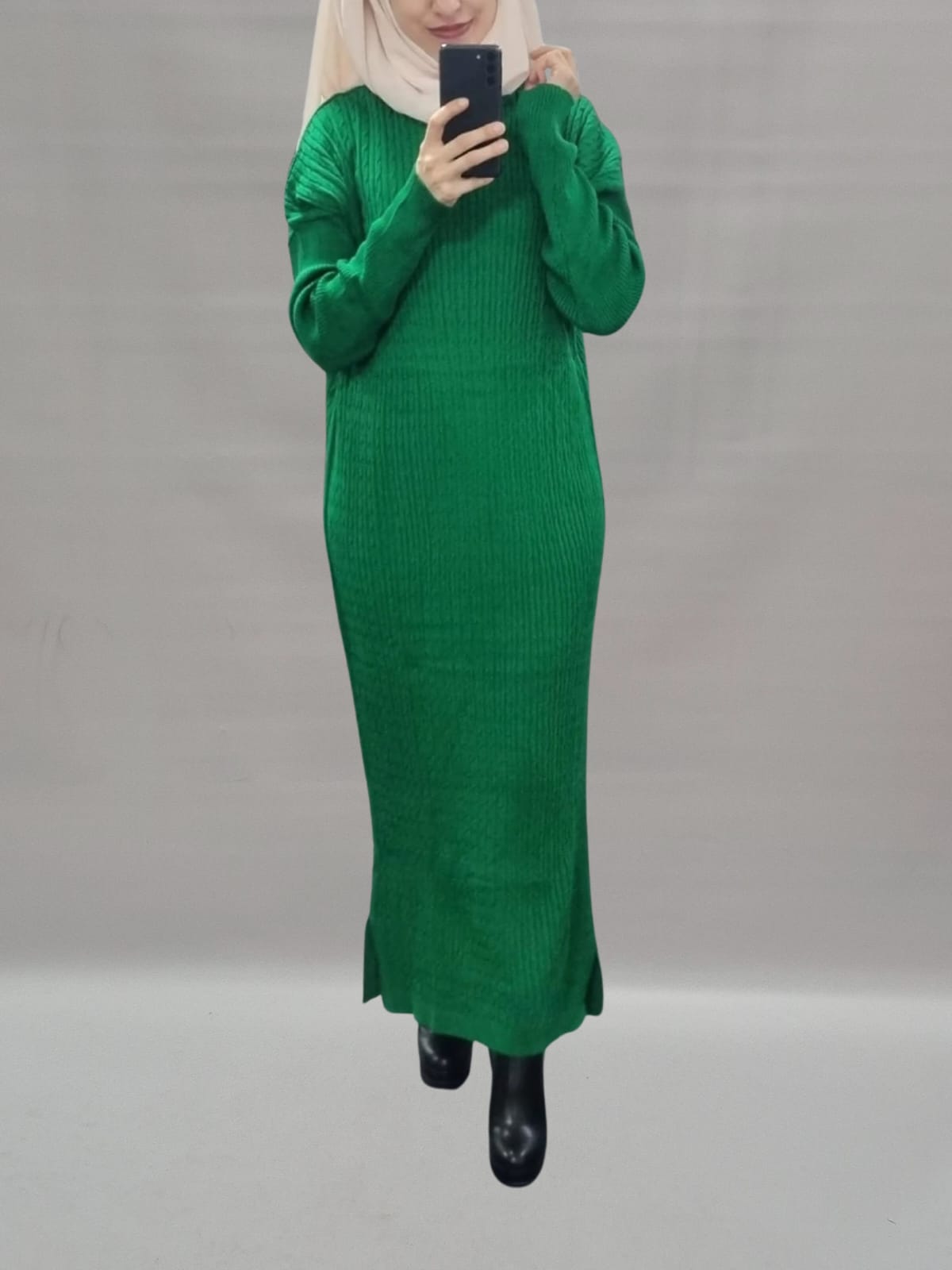 Lindaa Strickkleid grün