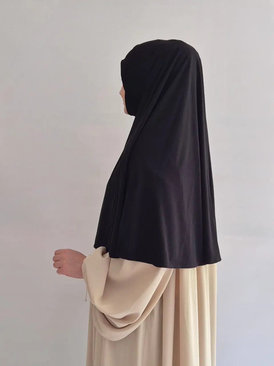 f339- fertig Hijab schwarz