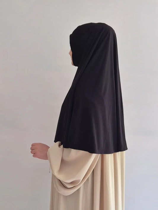 f339- fertig Hijab schwarz