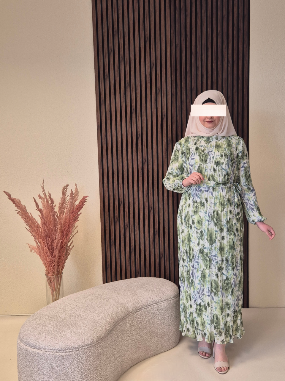 Plisseekleid grün/limette