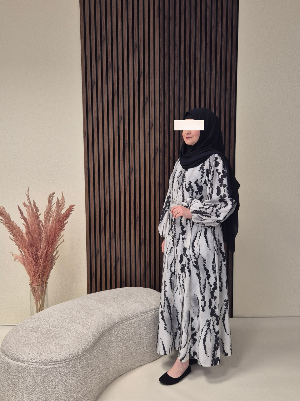 Hira Kleid in schwarz/ weiß