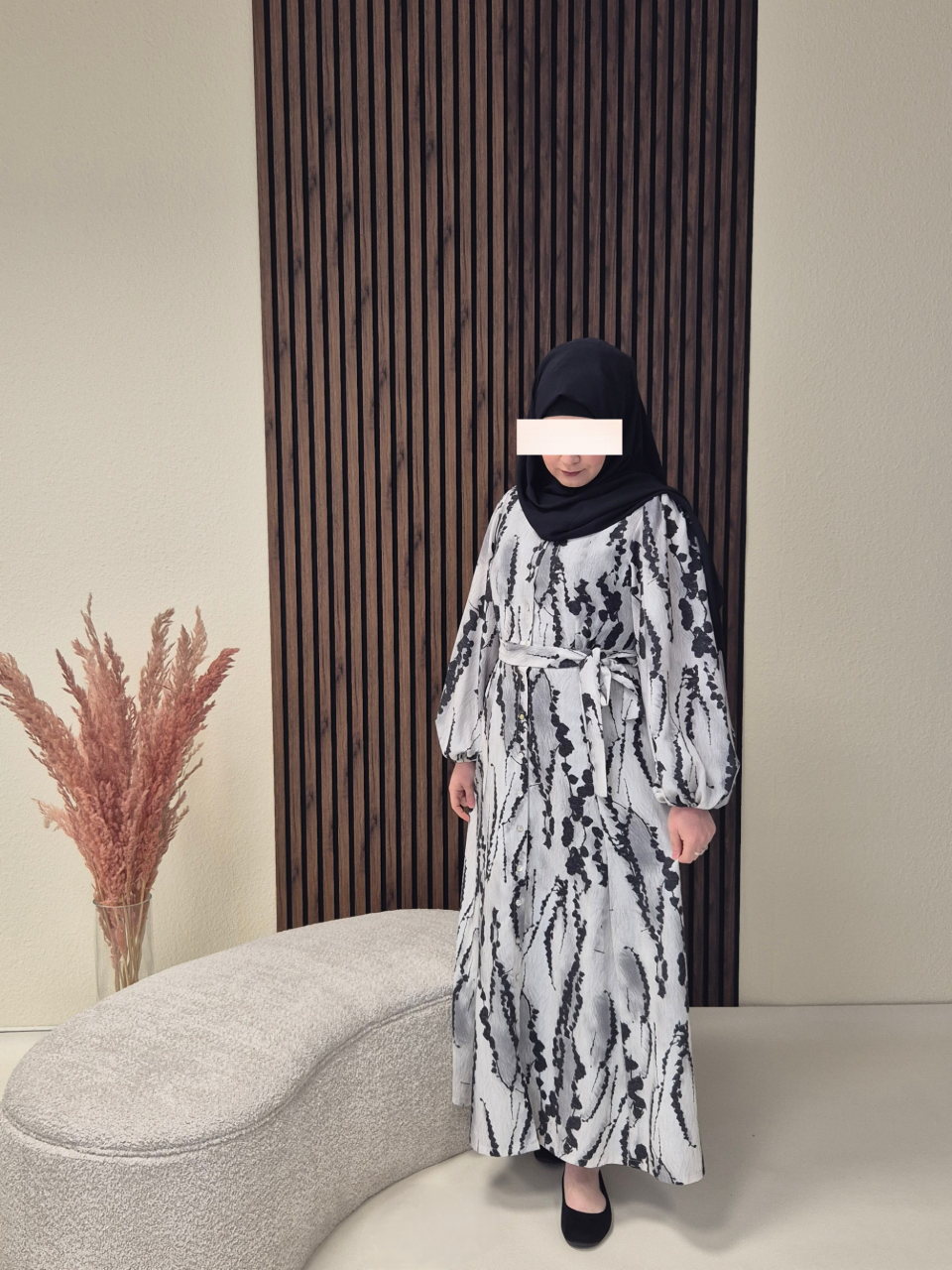 Hira Kleid in schwarz/ weiß