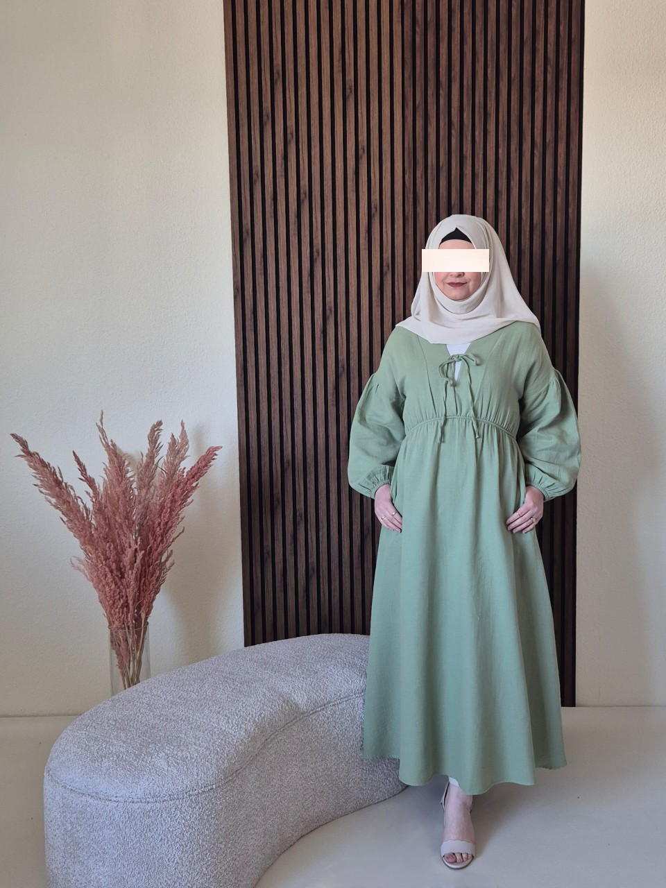 Musseline Kleid grün