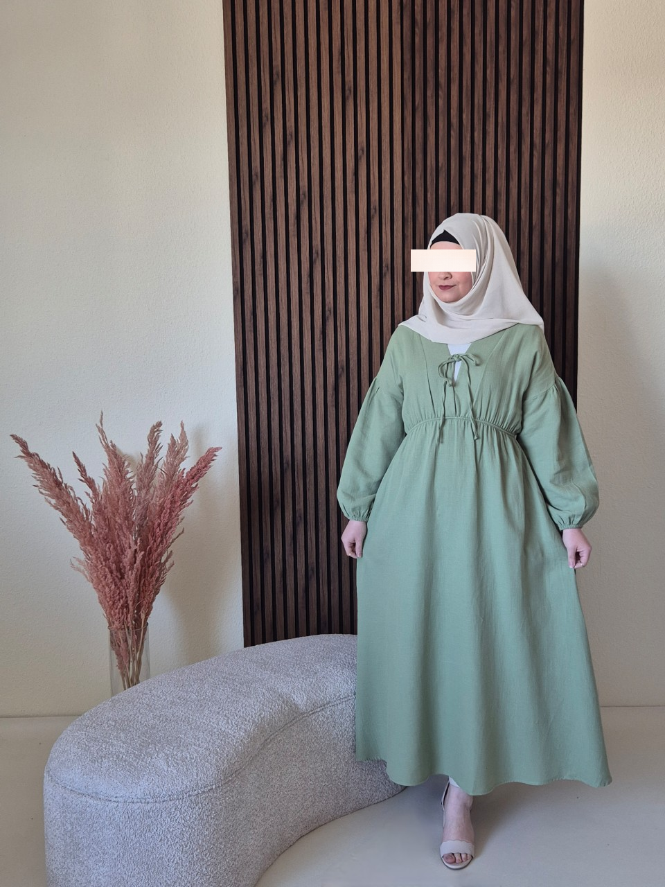 Musseline Kleid grün