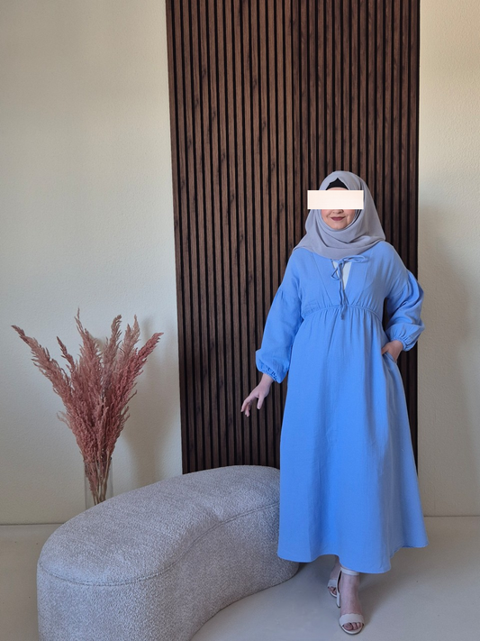 Musseline Kleid blau