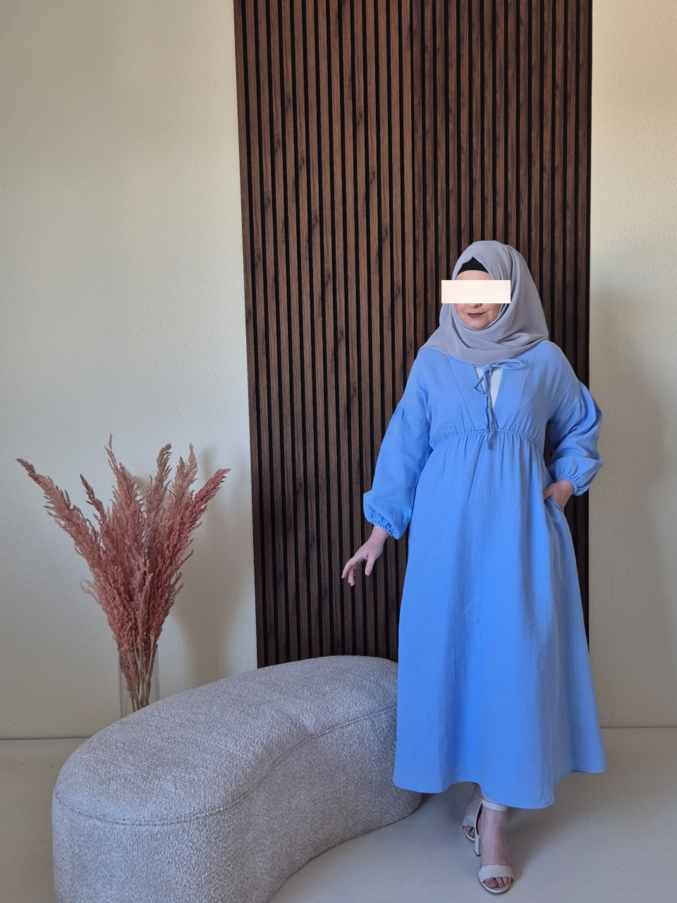 Musseline Kleid blau