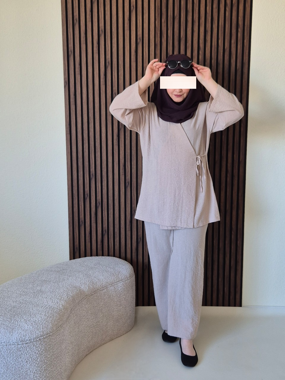 sportlicher Zweiteiler in beige