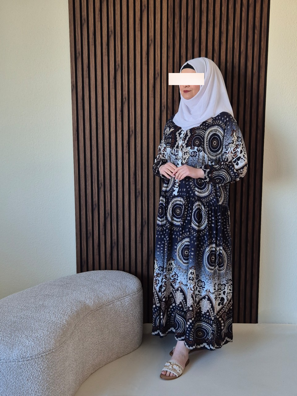Sommerkleid gemustert in blau