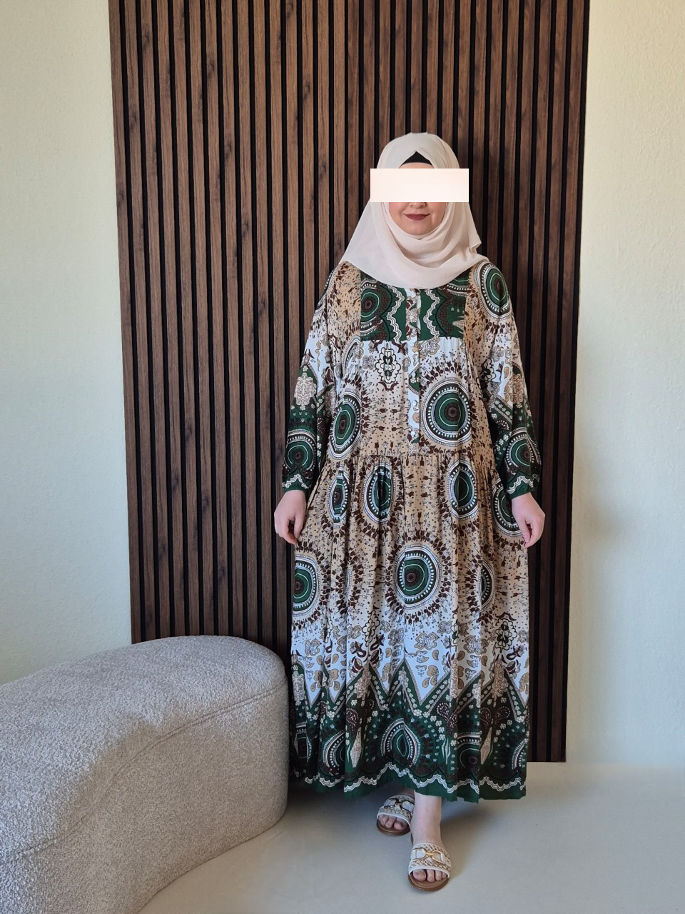 Sommerkleid gemustert in Grün