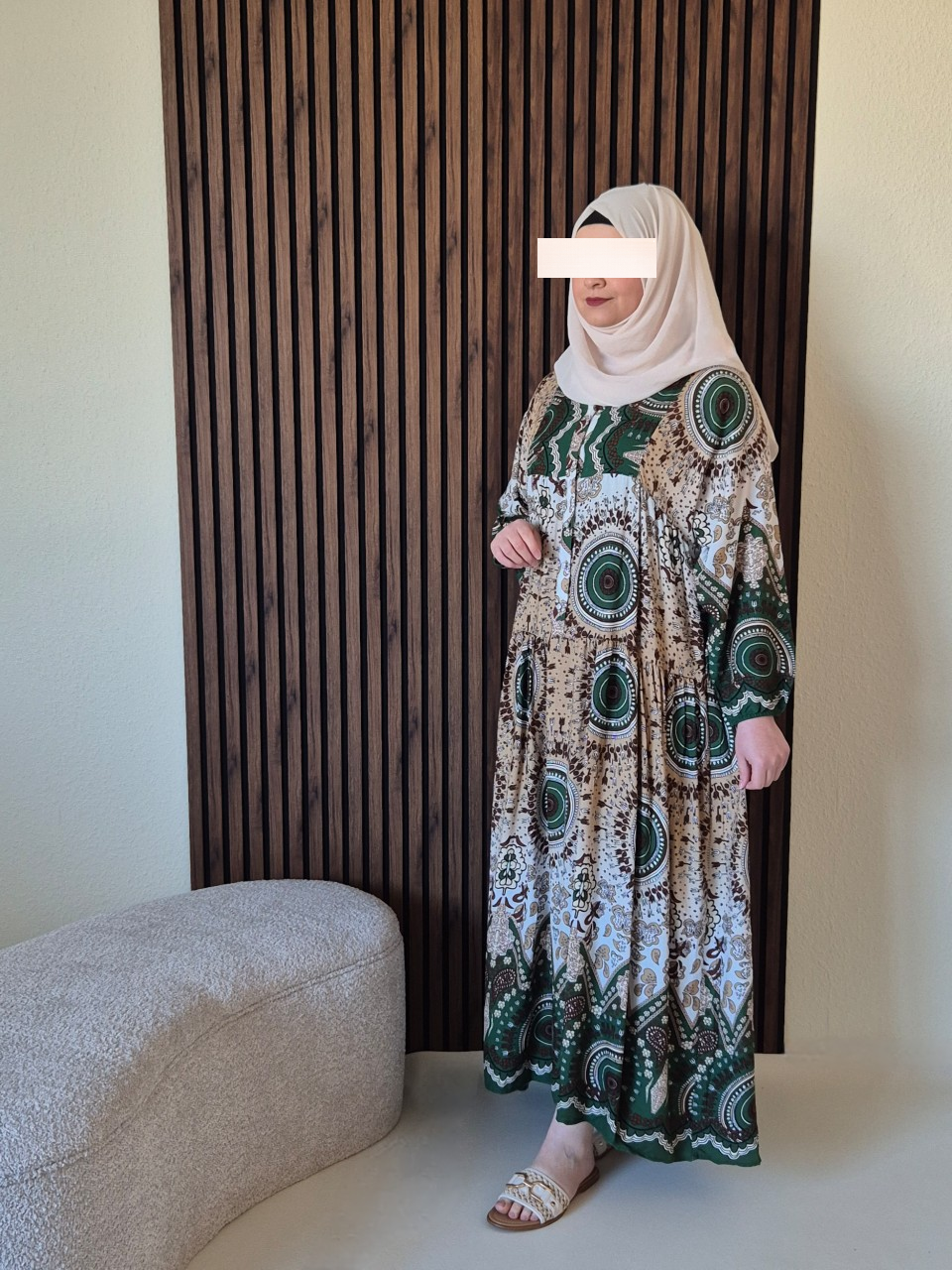 Sommerkleid gemustert in Grün