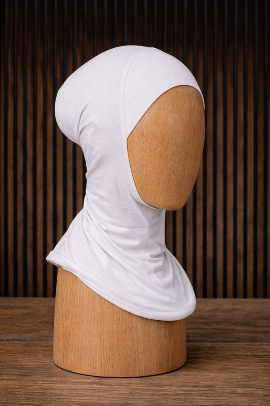 Bonnet mit Hals weiß
