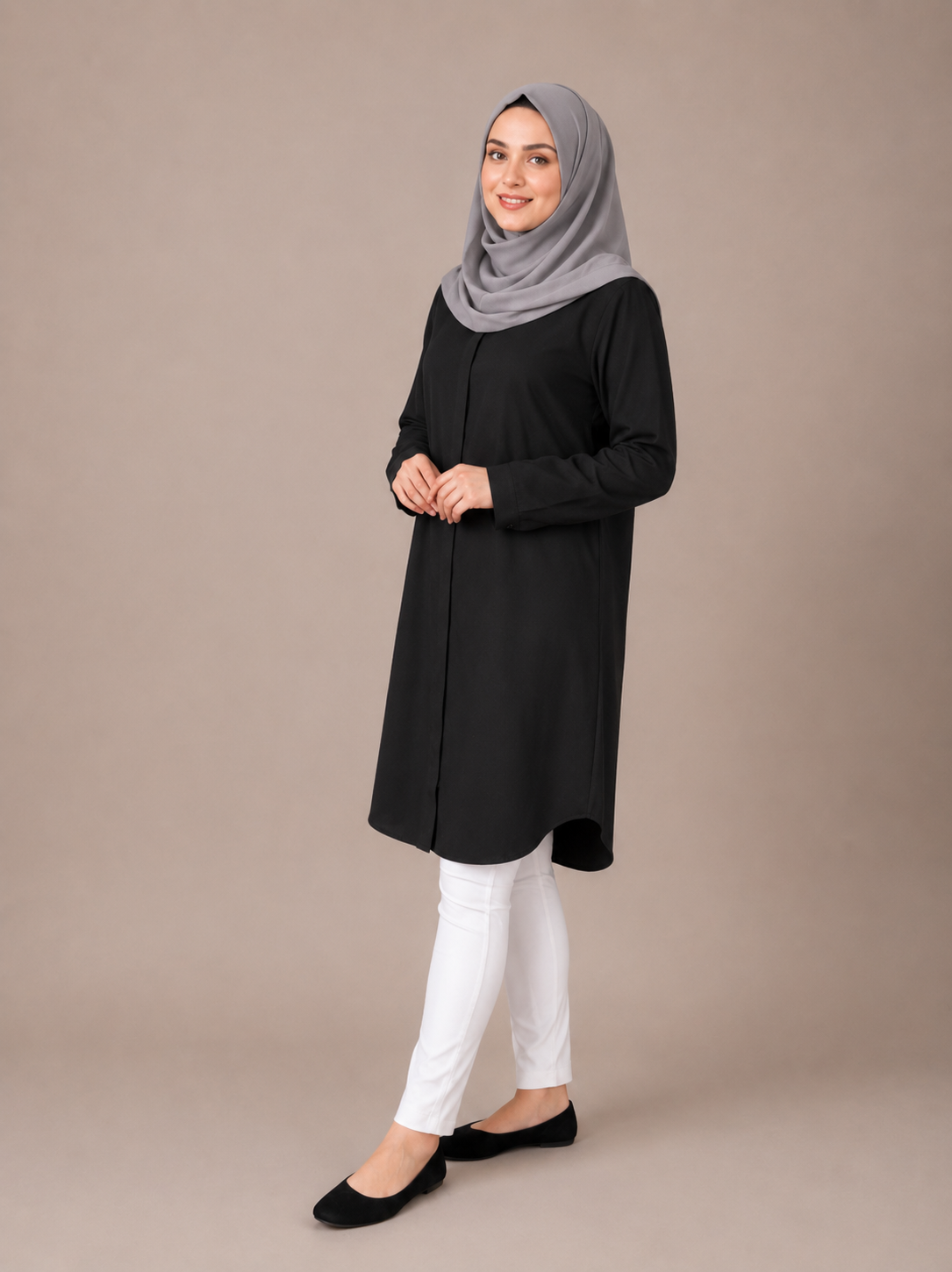 Basic Tunika in schwarz