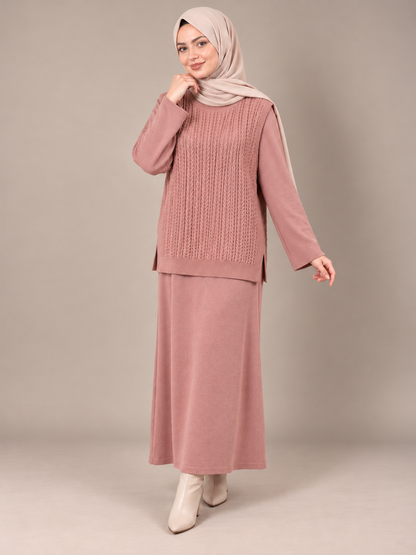 2` teiliges Strickkleid Set