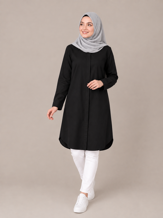 Basic Tunika in schwarz