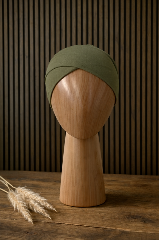 Schlauch Bonnet über Kreuz khaki