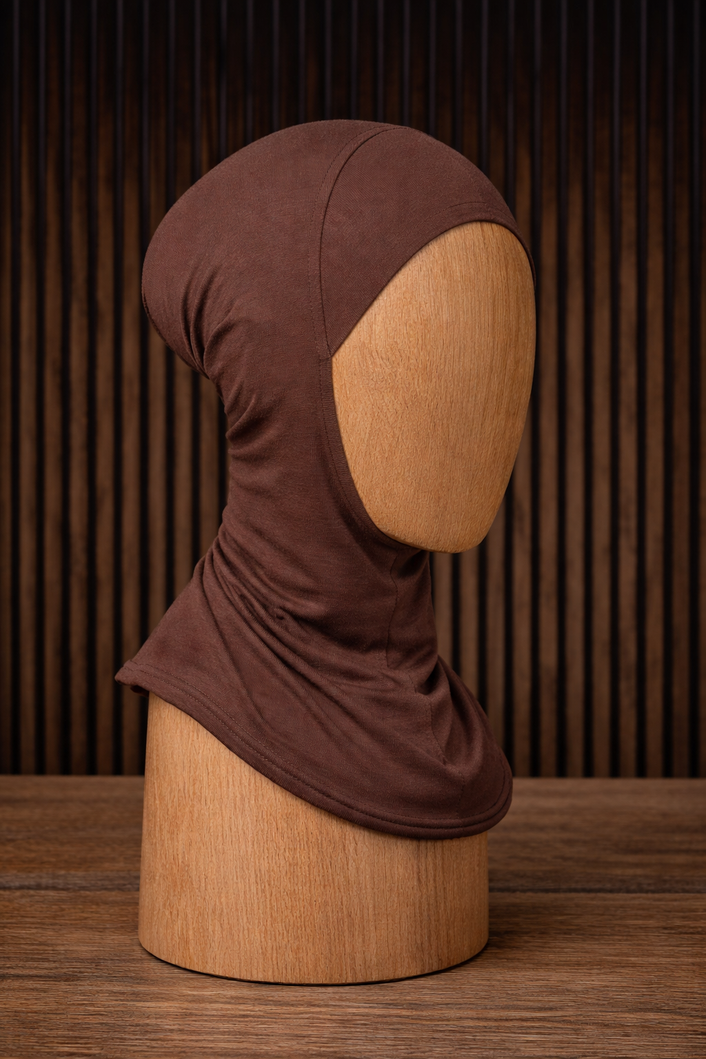 Bonnet mit Hals braun