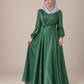 Evening dress with draping and belt