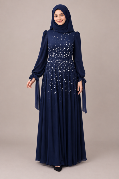 Chiffon Abendkleid mit zarten Verzierungen