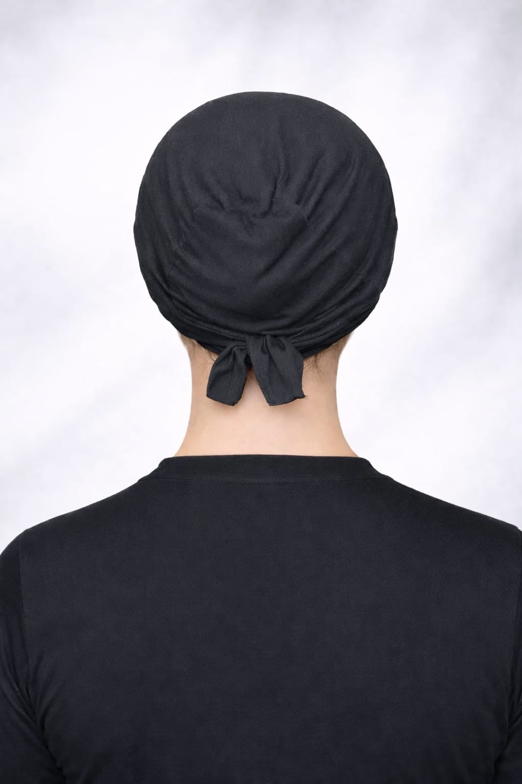 Viskose Bonnet – elastisches Unterkopftuch mit Bindeband anthrazit