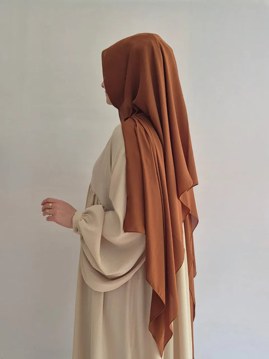 K2022 - Krepp Schal Kupferorange