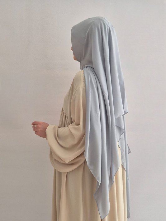 K2044 - Krepp Schal graublau