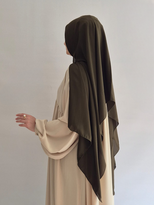K2057- Krepp Schal dunkelkhaki