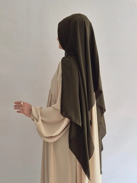 K2057- Krepp Schal dunkelkhaki