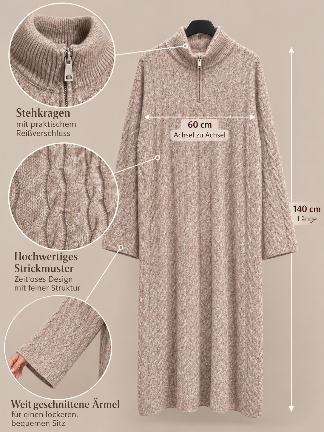 Strickkleid mit Kragen
