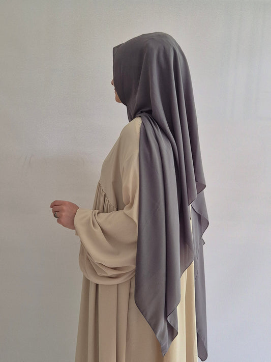 Krepp Hijab in dunkelgrau