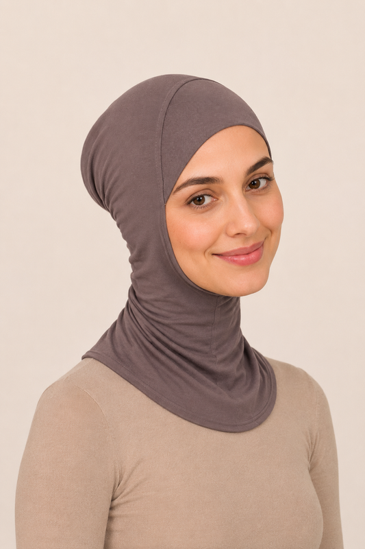 Bonnet mit Hals Mocca