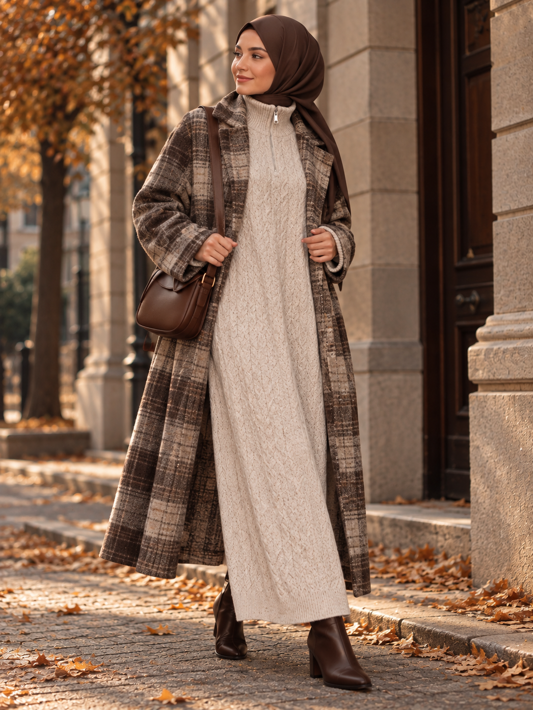 Strickkleid mit Kragen