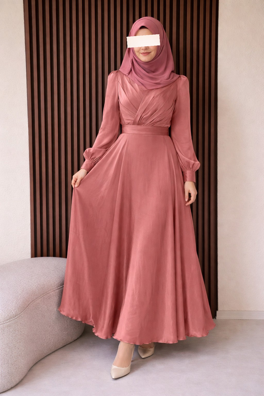 Abendkleid in Koralle