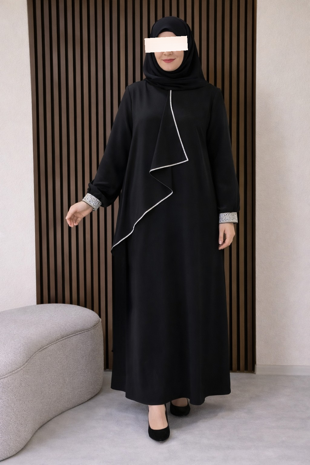 Elegantes Maxikleid Übergrößen schwarz