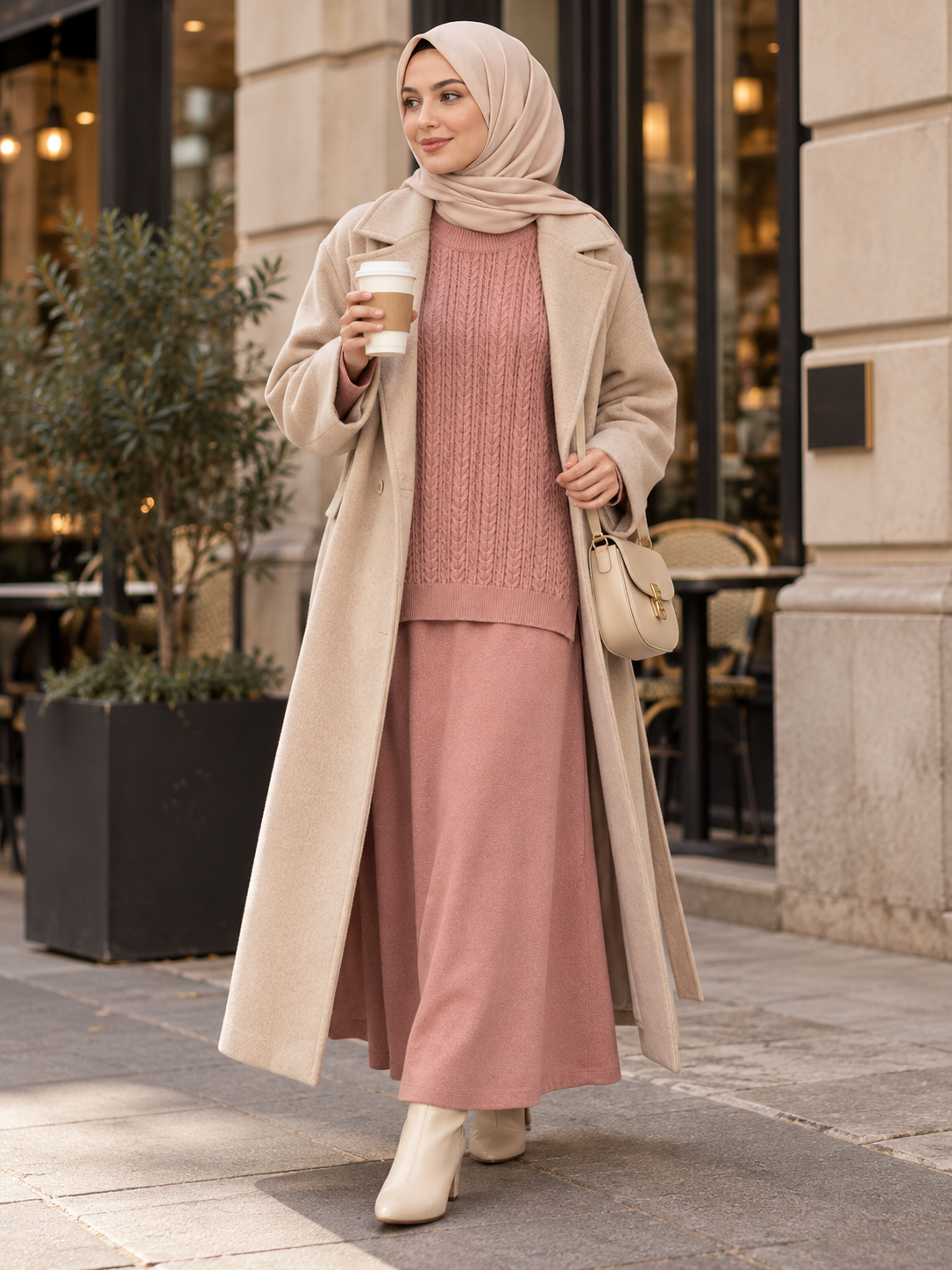2` teiliges Strickkleid Set