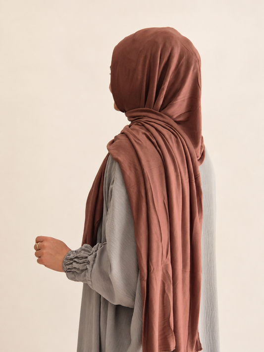 Jersey Hijab gedecktes Rotbraun