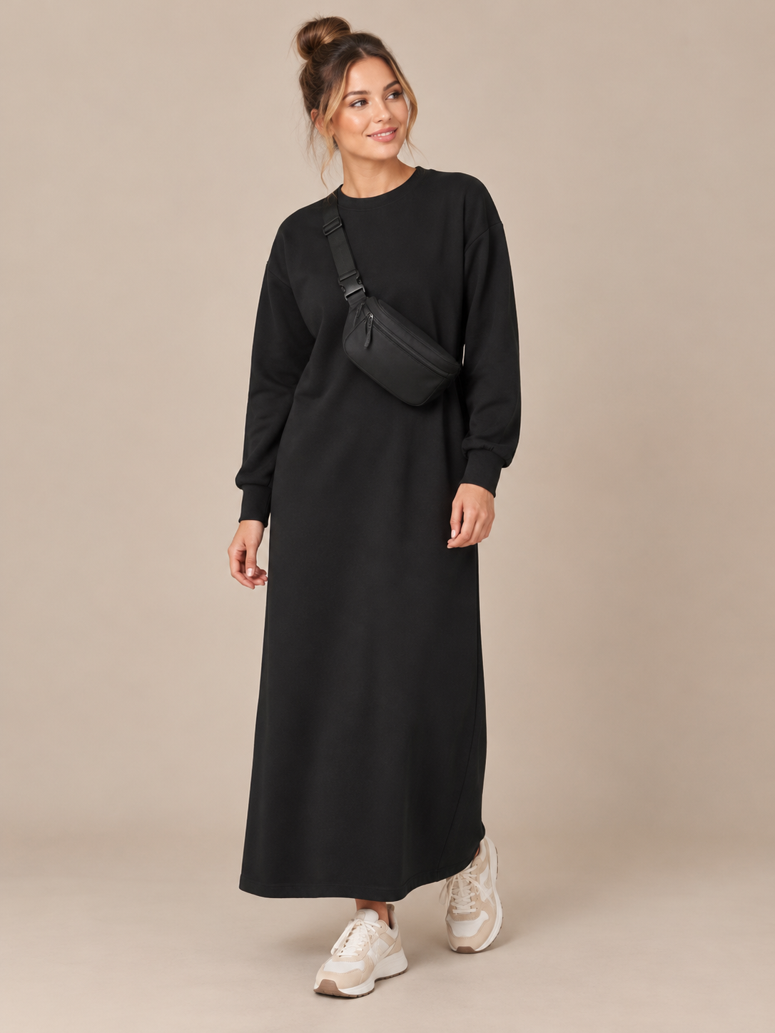 Long-Sleeve Basic Dress