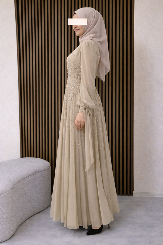 Layali Abendkleid beige