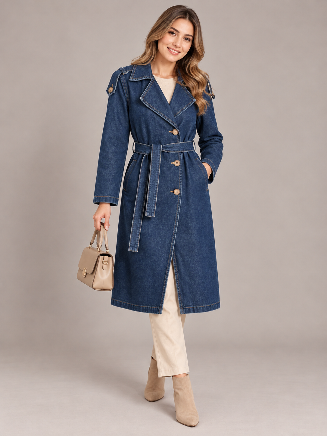 Mantel im Denim Look