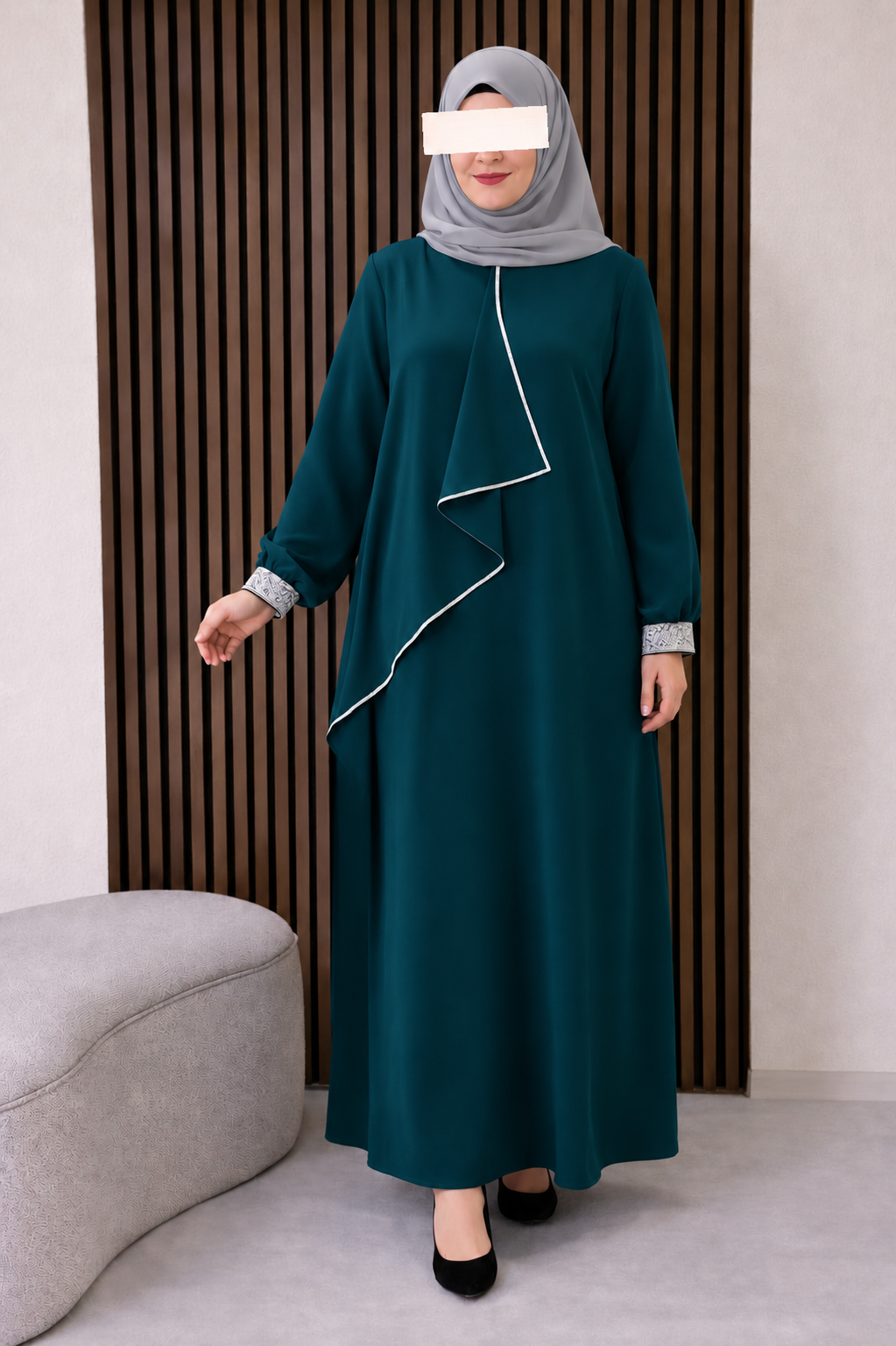 Elegantes Maxikleid Übergrößen in smaragdgrün